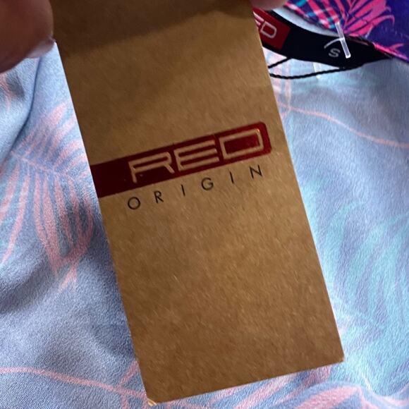 Red Brand Colorful Tropical palm print Hawaiian  Shirt NEW Size small - Picture 6 of 11